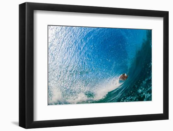 Water & Earth-Breaking wave off of North Stradbroke Island, Queensland, Australia-Mark A Johnson-Framed Photographic Print