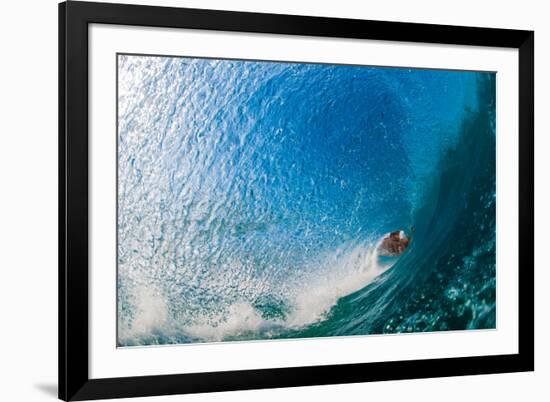 Water & Earth-Breaking wave off of North Stradbroke Island, Queensland, Australia-Mark A Johnson-Framed Photographic Print