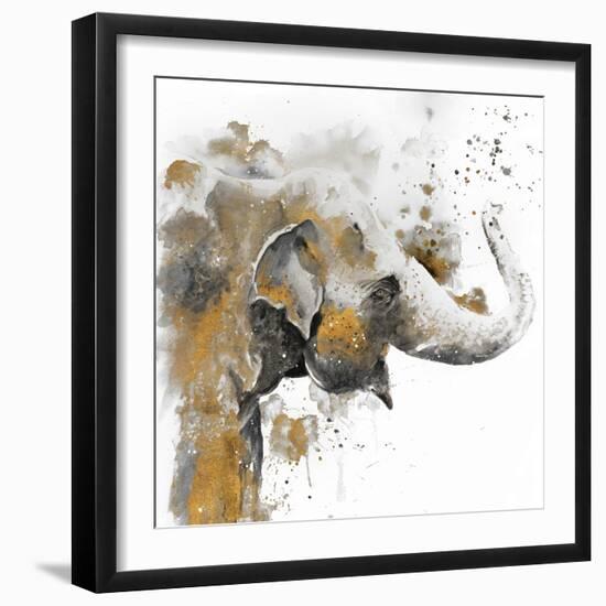 Water Elephant with Gold-Patricia Pinto-Framed Art Print