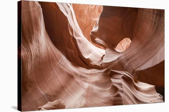 Water eroded Navajo Sandstone forms a slot canyon in Upper Antelope Canyon, Navajo Land, Arizona-Michael Nolan-Stretched Canvas