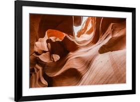 Water eroded Navajo Sandstone forms a slot canyon in Upper Antelope Canyon, Navajo Land, Arizona-Michael Nolan-Framed Photographic Print