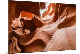Water eroded Navajo Sandstone forms a slot canyon in Upper Antelope Canyon, Navajo Land, Arizona-Michael Nolan-Mounted Photographic Print