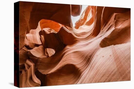 Water eroded Navajo Sandstone forms a slot canyon in Upper Antelope Canyon, Navajo Land, Arizona-Michael Nolan-Stretched Canvas