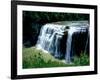 Water falling from rocks in a forest, Middle Falls, Genesee River, Letchworth State Park, New Yo...-null-Framed Photographic Print