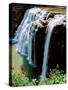 Water falling from rocks, Lower Falls, Letchworth State Park, New York State, USA-null-Stretched Canvas