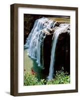 Water falling from rocks, Lower Falls, Letchworth State Park, New York State, USA-null-Framed Photographic Print