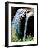Water falling from rocks, Lower Falls, Letchworth State Park, New York State, USA-null-Framed Photographic Print