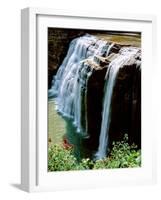 Water falling from rocks, Lower Falls, Letchworth State Park, New York State, USA-null-Framed Photographic Print