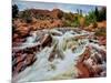 Water falling from rocks, Mill Creek, Moab, Utah, USA-null-Mounted Photographic Print