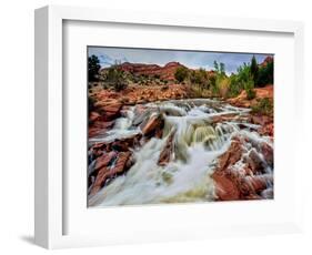 Water falling from rocks, Mill Creek, Moab, Utah, USA-null-Framed Photographic Print