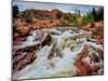 Water falling from rocks, Mill Creek, Moab, Utah, USA-null-Mounted Photographic Print