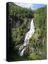 Water Falling from Rocks, Stalheim, Norway-null-Stretched Canvas