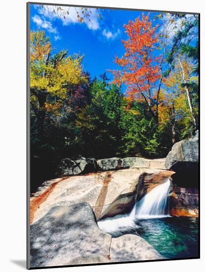 Water falling into a river, Pemigewasset River, Franconia Notch State Park, White Mountains, New...-null-Mounted Photographic Print