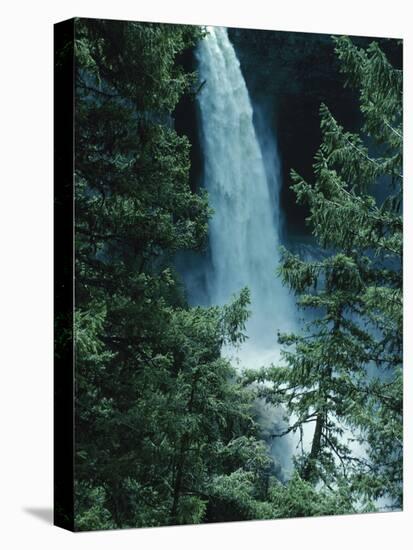 Water Falling Off Mountain at Helmcken Falls-null-Stretched Canvas