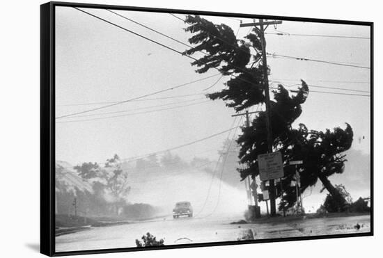 Water Falls/Car Stopped/Down Power Lines-null-Framed Stretched Canvas