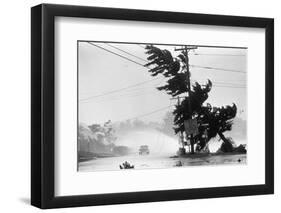 Water Falls/Car Stopped/Down Power Lines-null-Framed Photographic Print