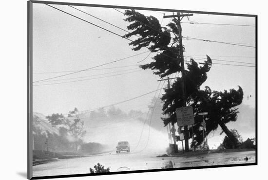 Water Falls/Car Stopped/Down Power Lines-null-Mounted Photographic Print
