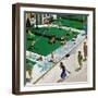 "Water Fight", June 30, 1951-Thornton Utz-Framed Giclee Print