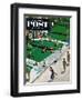 "Water Fight" Saturday Evening Post Cover, June 30, 1951-Thornton Utz-Framed Giclee Print