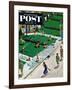 "Water Fight" Saturday Evening Post Cover, June 30, 1951-Thornton Utz-Framed Giclee Print