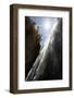 Water Flowing Between a Rock Face and a Glacier, Amanauz Valley Near Dombay, Caucasus, Russia-Schandy-Framed Photographic Print