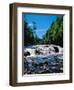 Water flowing from rocks in a forest, Buttermilk Falls, Raquette River, Adirondack Mountains, Ne...-null-Framed Premium Photographic Print