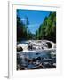 Water flowing from rocks in a forest, Buttermilk Falls, Raquette River, Adirondack Mountains, Ne...-null-Framed Premium Photographic Print