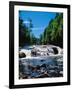 Water flowing from rocks in a forest, Buttermilk Falls, Raquette River, Adirondack Mountains, Ne...-null-Framed Premium Photographic Print