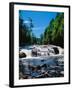 Water flowing from rocks in a forest, Buttermilk Falls, Raquette River, Adirondack Mountains, Ne...-null-Framed Photographic Print