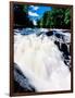 Water flowing from rocks in a forest, Buttermilk Falls, Raquette River, Adirondack Mountains, Ne...-null-Framed Photographic Print