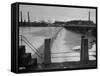 Water Flowing over Power Dam on the Merrimack River-null-Framed Stretched Canvas