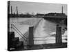 Water Flowing over Power Dam on the Merrimack River-null-Stretched Canvas