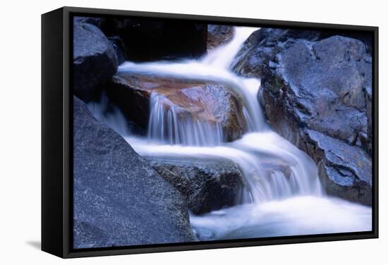 Water Flowing over Rocks in Stream-George D Lepp-Framed Stretched Canvas