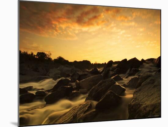 Water Flowing over Rocky Riverbed-Jan Lakey-Mounted Photographic Print