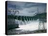 Water Flowing over Spillway of Grand Coulee Dam-Philip Gendreau-Stretched Canvas