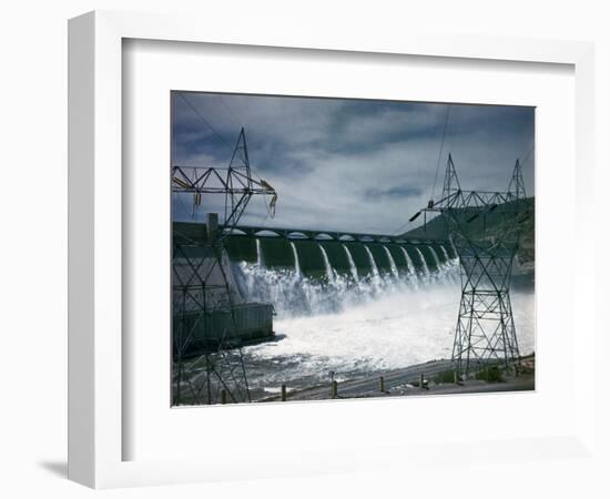 Water Flowing over Spillway of Grand Coulee Dam-Philip Gendreau-Framed Photographic Print