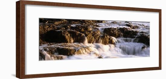 Water flowing through rocks, Playa Los Cerritos, Todos Santos, Baja California Sur, Mexico-Panoramic Images-Framed Photographic Print