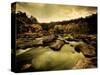 Water Flowing through Rocky Riverbed-Jan Lakey-Stretched Canvas