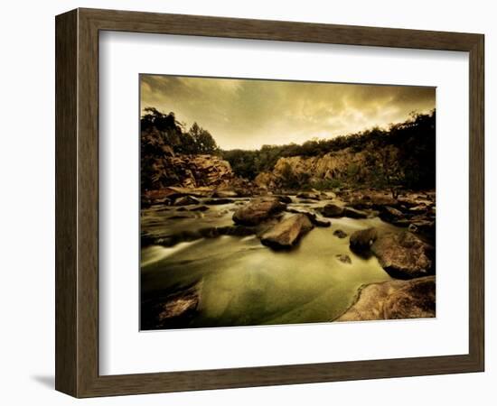 Water Flowing through Rocky Riverbed-Jan Lakey-Framed Photographic Print