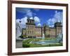 Water Fountain and Statue in the Garden before Blenheim Palace, Oxfordshire, England, UK-Nigel Francis-Framed Photographic Print