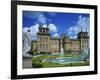 Water Fountain and Statue in the Garden before Blenheim Palace, Oxfordshire, England, UK-Nigel Francis-Framed Photographic Print