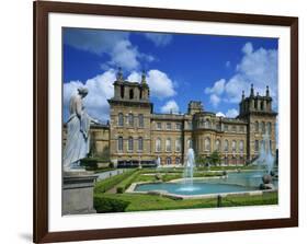 Water Fountain and Statue in the Garden before Blenheim Palace, Oxfordshire, England, UK-Nigel Francis-Framed Photographic Print