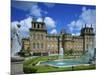 Water Fountain and Statue in the Garden before Blenheim Palace, Oxfordshire, England, UK-Nigel Francis-Mounted Photographic Print