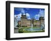 Water Fountain and Statue in the Garden before Blenheim Palace, Oxfordshire, England, UK-Nigel Francis-Framed Photographic Print