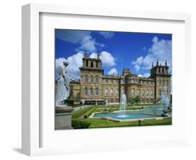 Water Fountain and Statue in the Garden before Blenheim Palace, Oxfordshire, England, UK-Nigel Francis-Framed Photographic Print