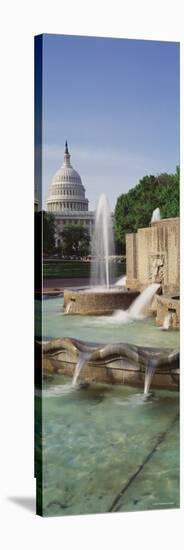 Water Fountain in Front of the U.S. Capitol Building, Washington D.C., USA-null-Stretched Canvas