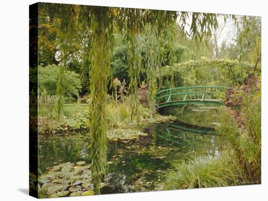 Water Garden and Bridge, Monet's Garden, Giverny, Haute Normandie (Normandy), France, Europe-John Miller-Stretched Canvas