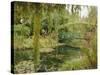 Water Garden and Bridge, Monet's Garden, Giverny, Haute Normandie (Normandy), France, Europe-John Miller-Stretched Canvas