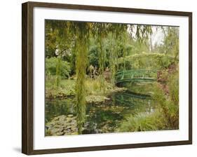 Water Garden and Bridge, Monet's Garden, Giverny, Haute Normandie (Normandy), France, Europe-John Miller-Framed Photographic Print