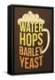 Water, Hops, Barley, Yeast - Beer-Lantern Press-Framed Stretched Canvas
